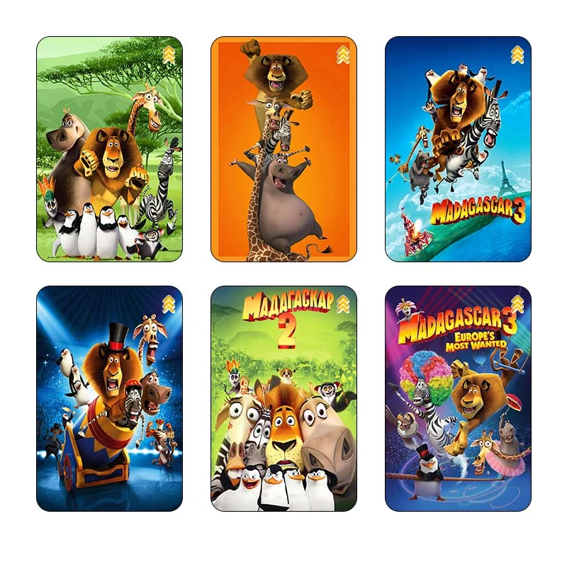 استيکر کارت کارنيکا طرح ماداگاسکار Madagascar کد 12636 مجموعه 6 عددی