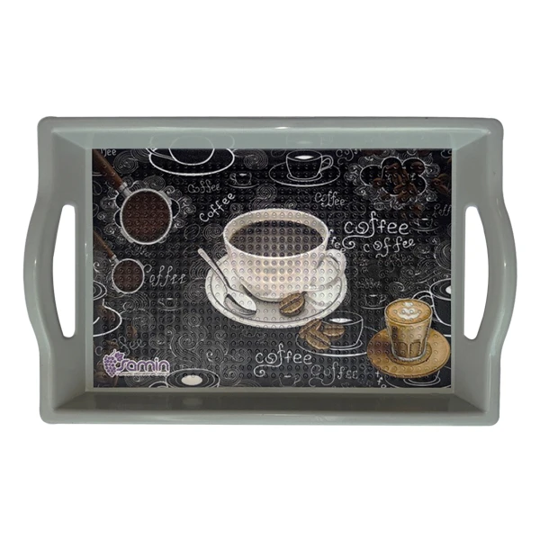 سینی دسته دار مدل قهوه سایز 21×32 سانتی متر