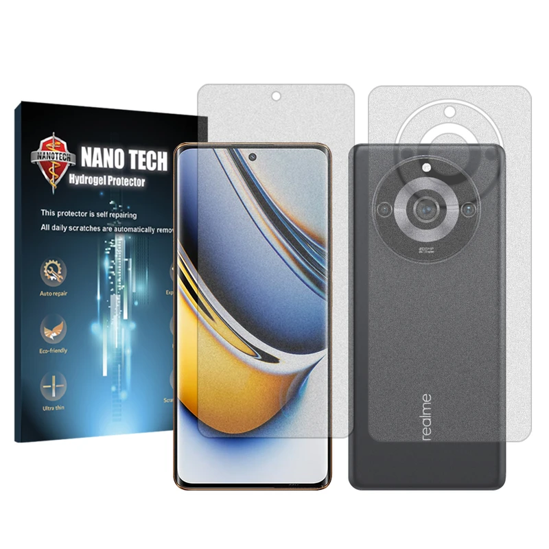 محافظ صفحه نمایش مات نانو تک مدل Tough مناسب برای گوشی موبایل ریلمی 11 Pro Plus به همراه محافظ پشت گوشی