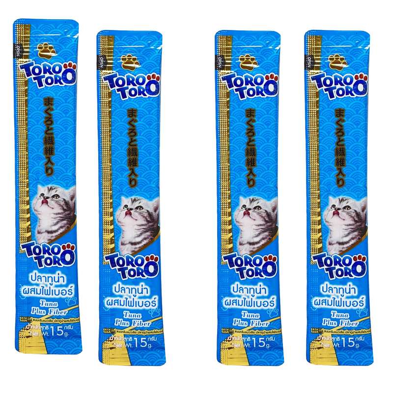 بستنی گربه توروتورو مدل tuna plus fiber وزن 15  گرم مجموعه 4 عددی