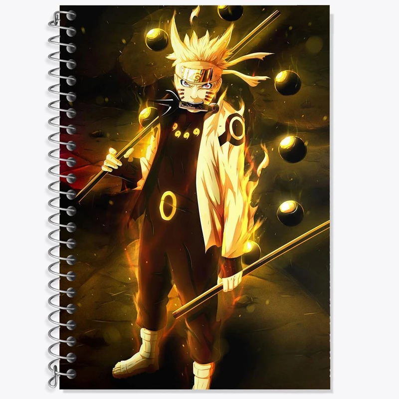 دفتر زبان 50 برگ خندالو مدل سه خط طرح ناروتو و ساسکه انیمه ناروتو Naruto کد 11255
