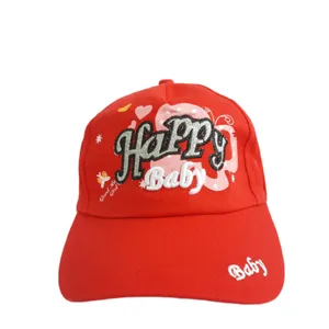 کلاه کپ بچگانه مدل Happy baby رنگ قرمز