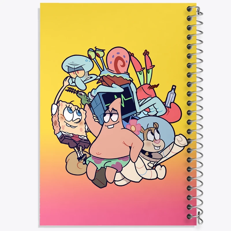 دفتر شطرنجی 50 برگ خندالو مدل باب اسفنجی و پاتریک کد F1863