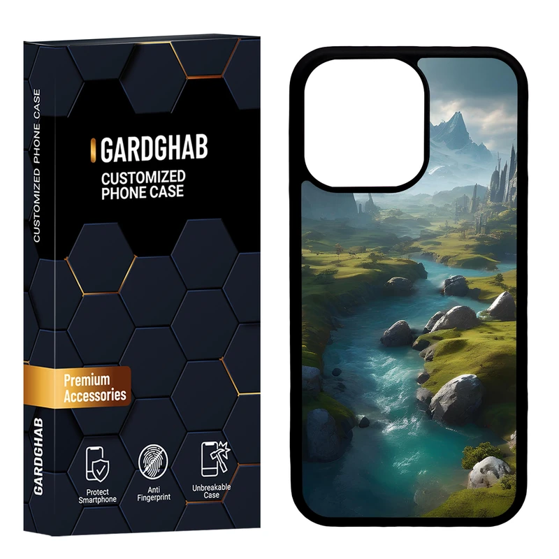 کاور گارد قاب مدل پشت گلس هنری مناسب برای گوشی موبایل اپل iPhone 13 Pro