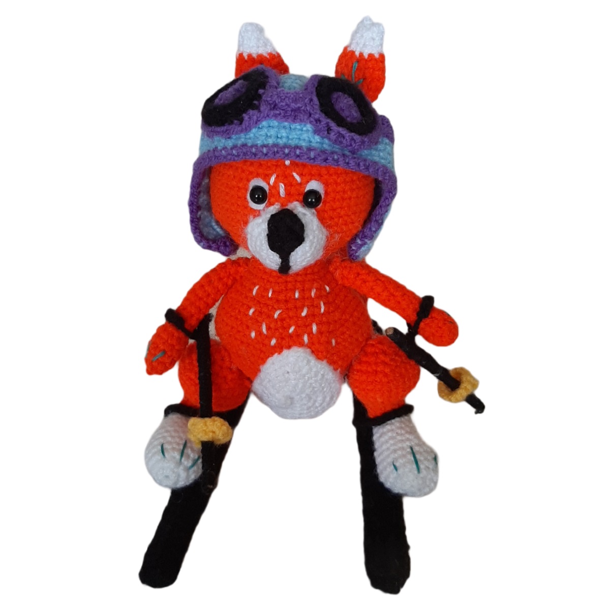 عروسک بافتنی مدل روباه اسکی باز