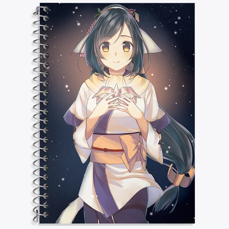 دفتر زبان 50 برگ خندالو مدل سه خط طرح بازی Utawarerumono کد 35371