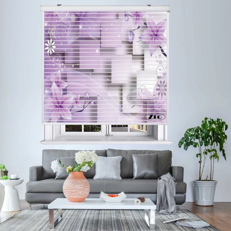 پرده زبرا زیو مدل سیلوئت 3D1469 سایز 150x150 سانتی متر