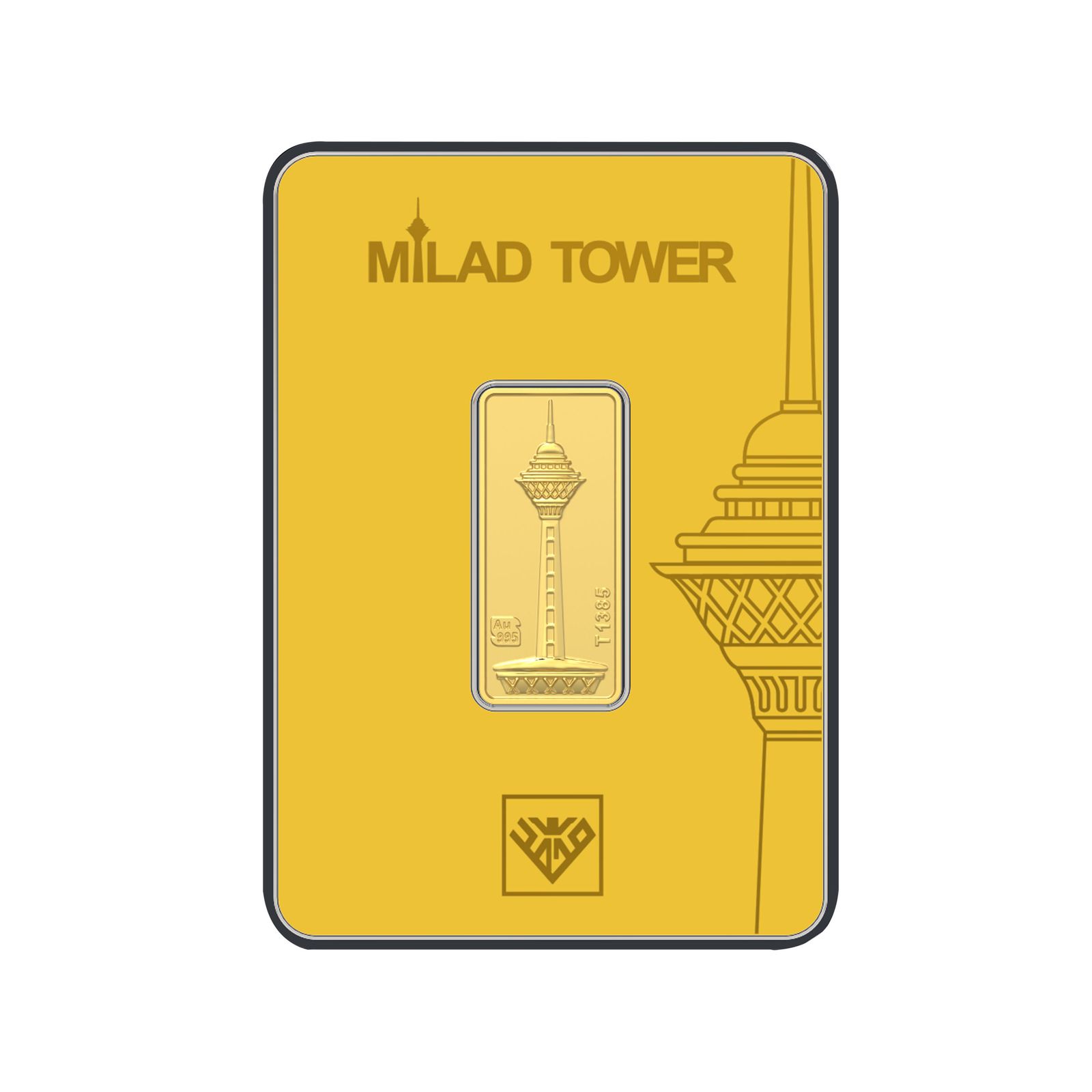 شمش طلا 24 عیار طلای محمد طرح برج میلاد مدل M-M-5 -  - 1