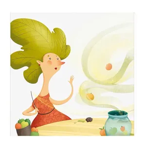 تابلو کودک و نوزاد طرح بانوی آشپز و میوه ها کد wkt20