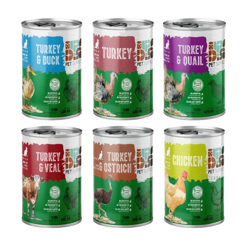 پوچ گربه بالغ دی پی اس مدل بالغ نچرال طعم مرغ، بوقلمون، اردک بسته 6 عددی