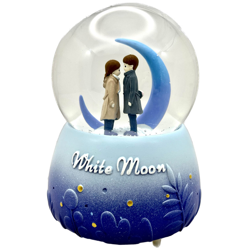 گوی موزیکال مدل پمپی White moon طرح عشق کد PA9048