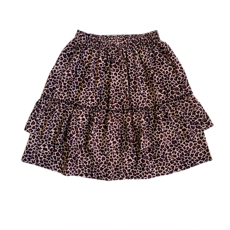 دامن چین‌دار زنانه مدل 07 طرح پلنگی نخی