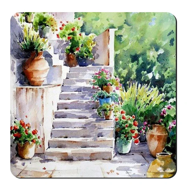 زیر لیوانی طرح طبیعت و معماری مدیترانه ای کد nzl535