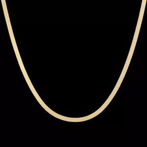 زنجیر طلا 18 عیار زنانه طلای مستجابی مدل هرینگبون تخت کد N40