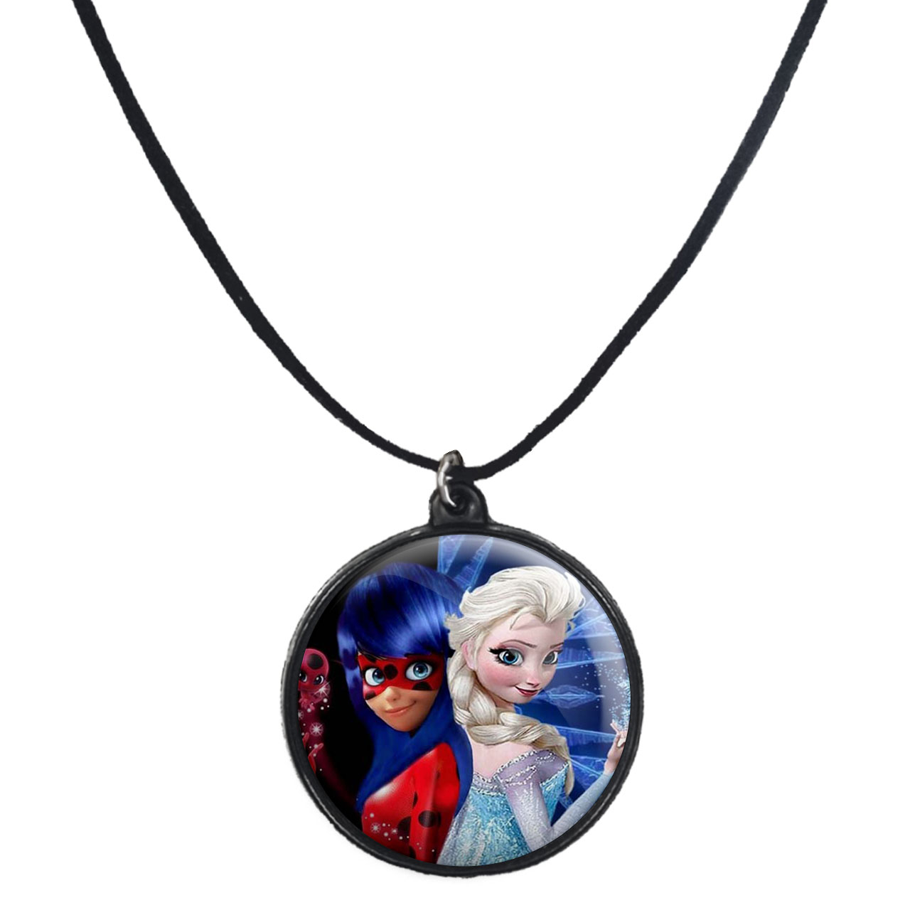 گردنبند پرمانه طرح کفشدوزکی کد pmb.739 مدل دو طرفه