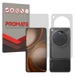 Promate Hydrogel model Matte Screen Protector for Oppo Find X9 Ultra mobile phone along with the back protector