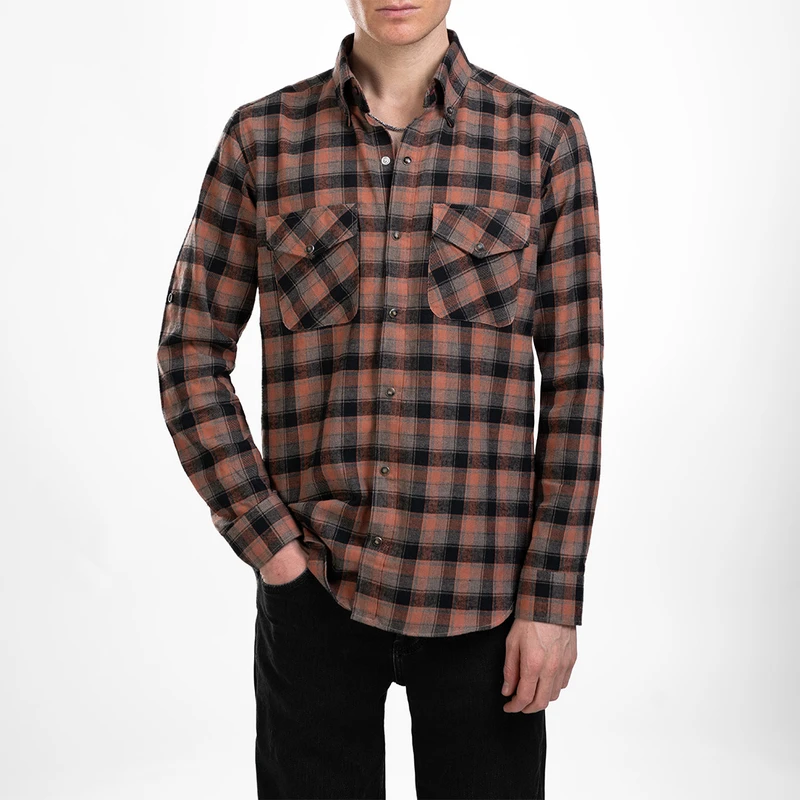 پیراهن آستین بلند یقه دکمه دار مردانه ام کی مدل 1841