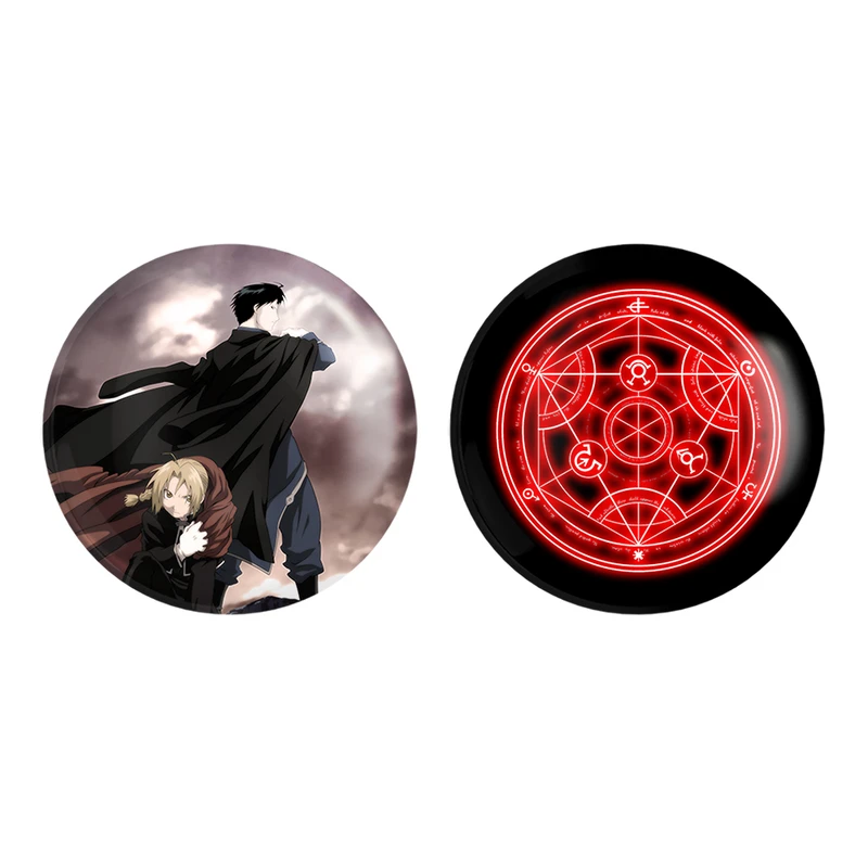 مگنت خندالو طرح نماد کیمیاگری و ادوارد و موستانگ انیمه کیمیاگر تمام فلزی کد 1268612685 مجموعه 2 عددی