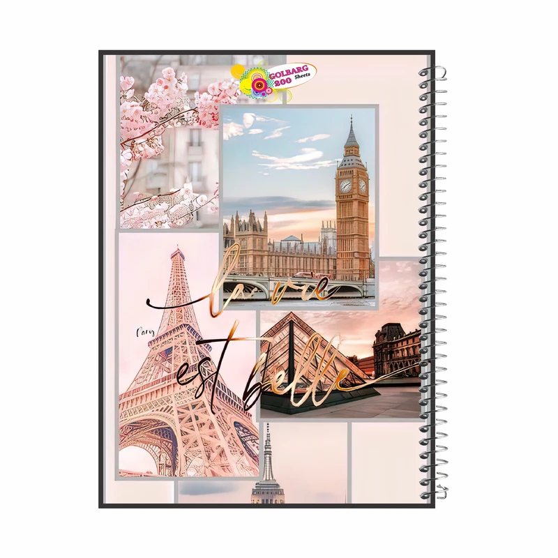 دفتر مشق 200 برگ گلبرگ مدل پاریس کد 8334