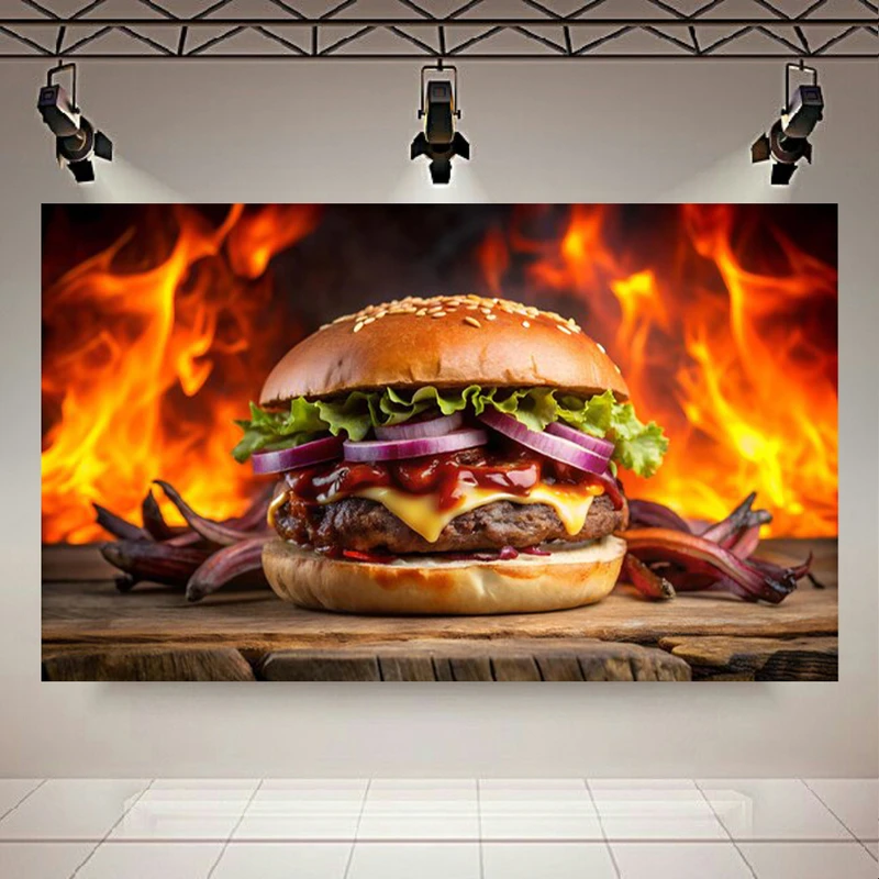 پوستر طرح همبرگر لذیذ مدل تازه کد AR303198