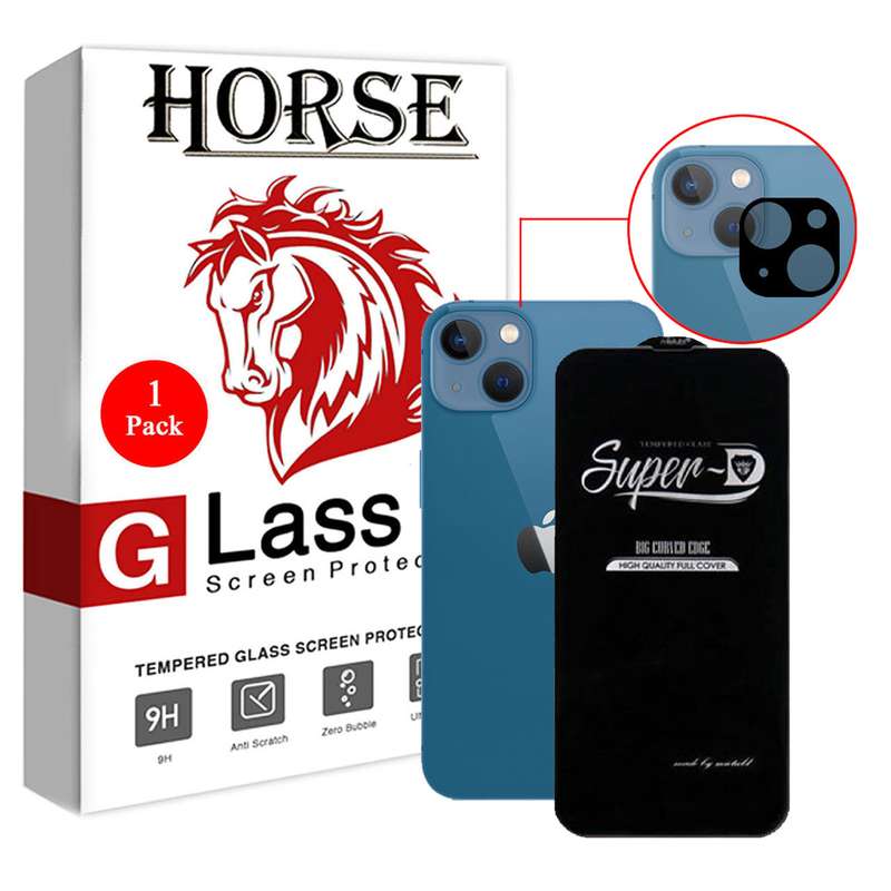 محافظ لنز دوربین هورس مدل 2SFA مناسب برای گوشی موبایل سامسونگ اپل iPhone 13 mini به همراه محافظ صفحه نمایش