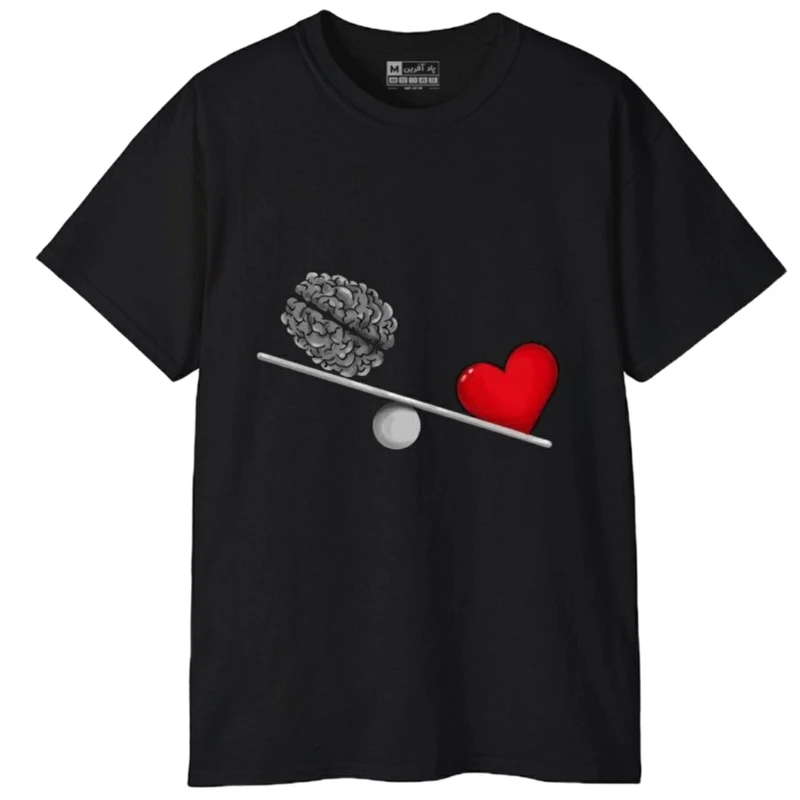 تی شرت آستین کوتاه مردانه پاد آفرین مدل قلب عشق کد 194