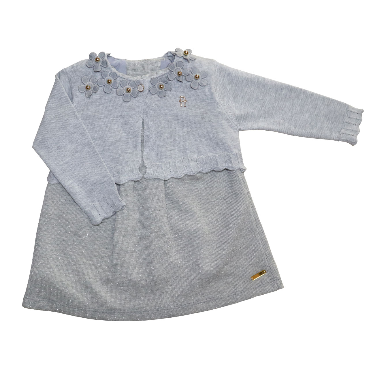 ست کت و پیراهن بافتنی دخترانه مدل d2316