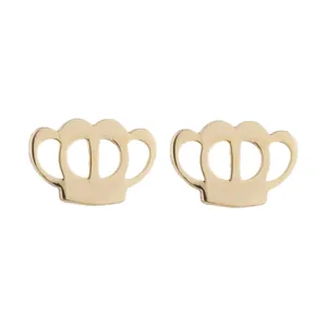 گوشواره طلا 18 عیار زنانه دوست خوب مدل تاج کد dk540