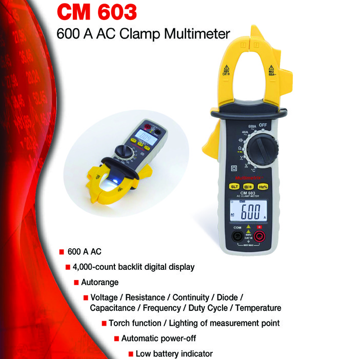 مولتی متر کلمپی مولتی متریکس مدل CM603 مولتی متر کلمپی مولتی متریکس مدل CM603
