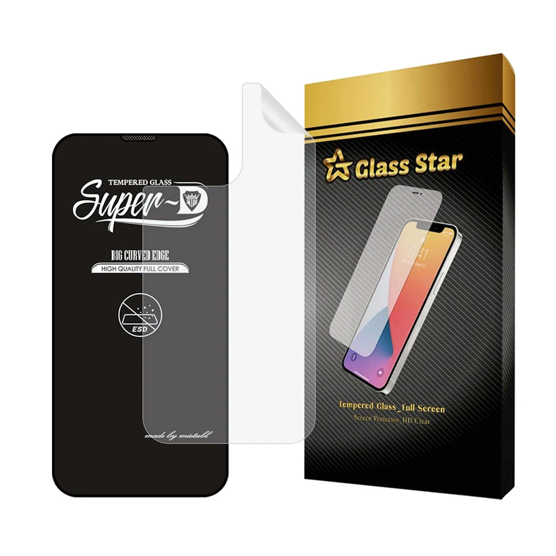 محافظ صفحه نمایش گلس استار مدل SUPNABKGS مناسب برای گوشی موبایل اپل iPhone 13 Pro Max  به همراه محافظ پشت گوشی