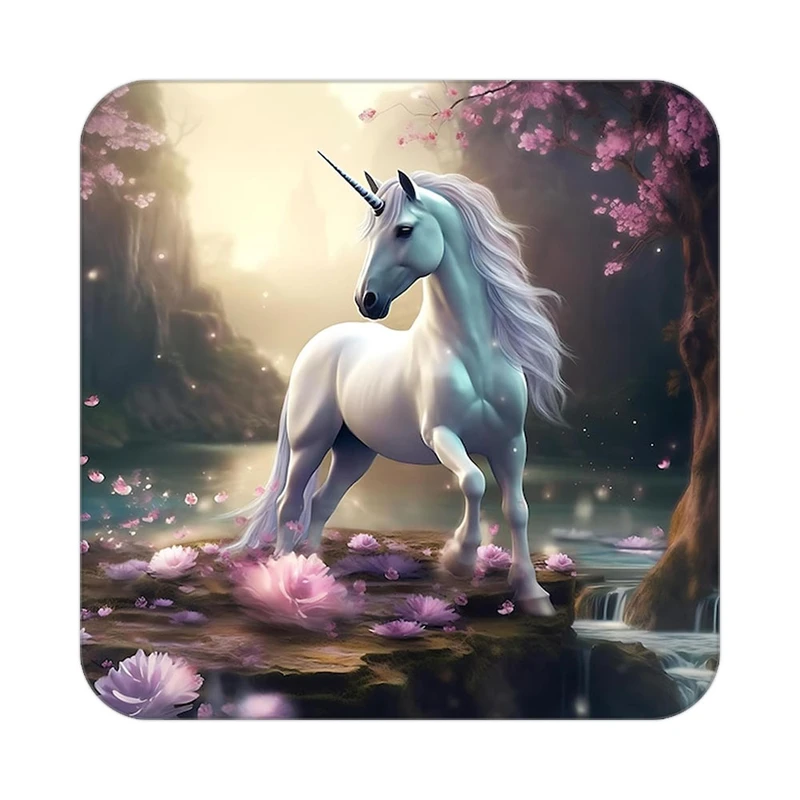 زیر لیوانی کاکتی طرح اسب تک شاخ و یونیکورن مدل mp30650