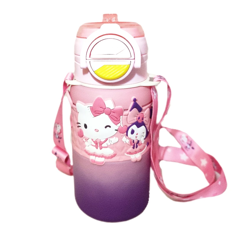 قمقمه کودک مدل نی دار طرح کرومی کد 007 گنجایش 600 ml لیتر
