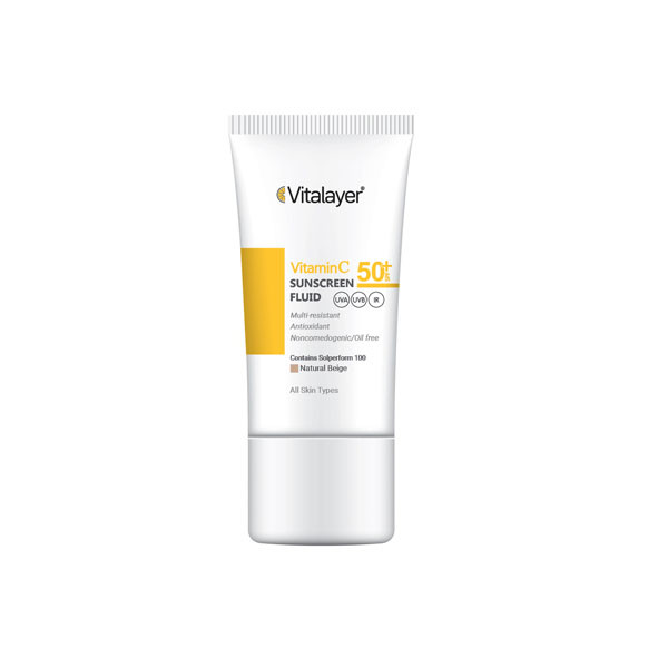 فلوئید ضدآفتاب رنگی ویتالیر SPF 50 مدل Vitamin C مناسب انواع پوست حجم 50 میلی لیتر فلوئید ضدآفتاب رنگی ویتالیر SPF 50 مدل Vitamin C مناسب انواع پوست حجم 50 میلی لیتر