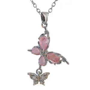 گردنبند زنانه مدل پروانه کریستالی