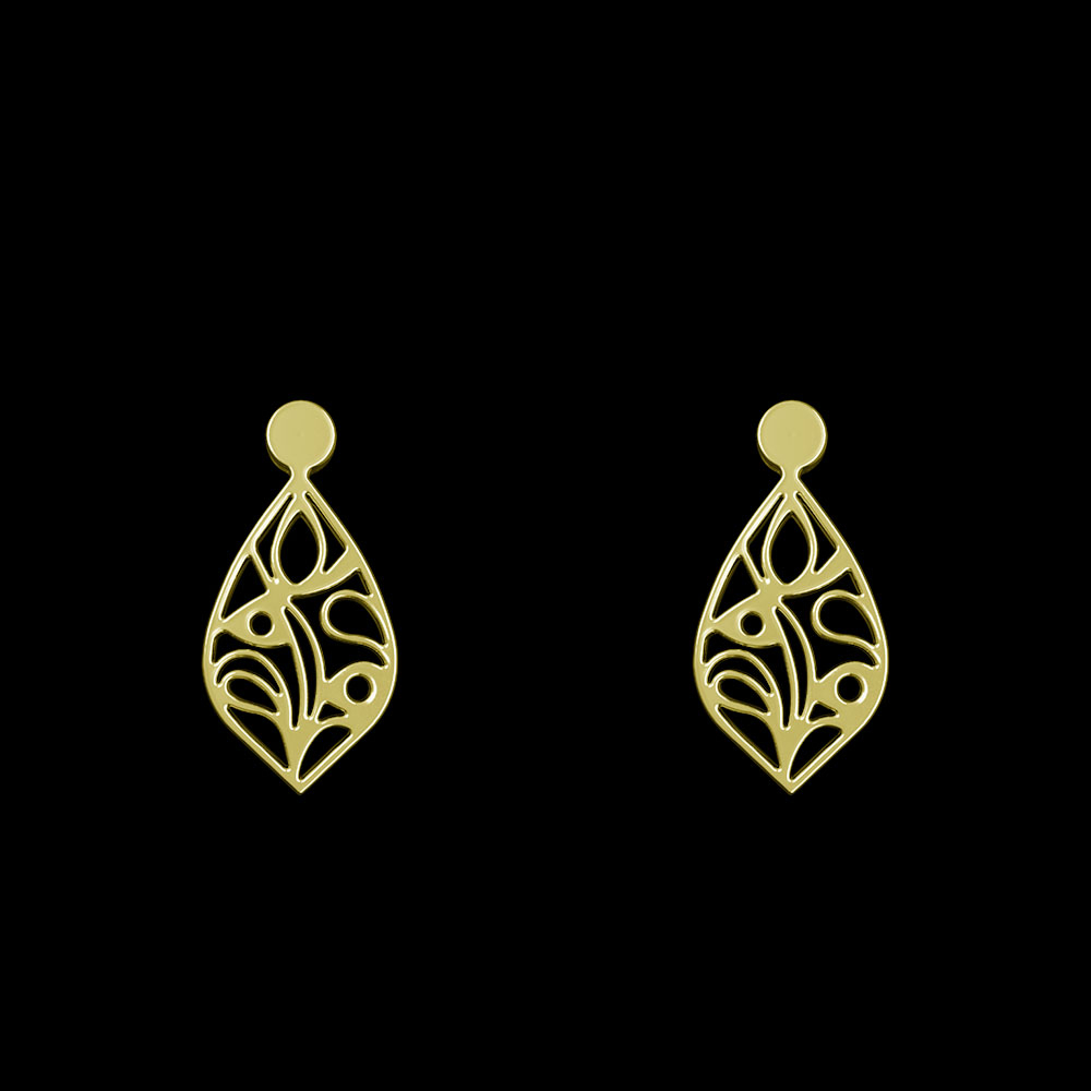 گوشواره طلا 18 عیار زنانه مدوپد مدل اشک کد GA1-10493