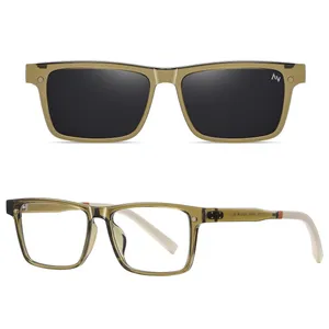 فریم عینک طبی آلبرت وگ مدل CG7703C526P97 Polarized Double Switch مناسب برای انواع صورت به همراه کاور آفتابی