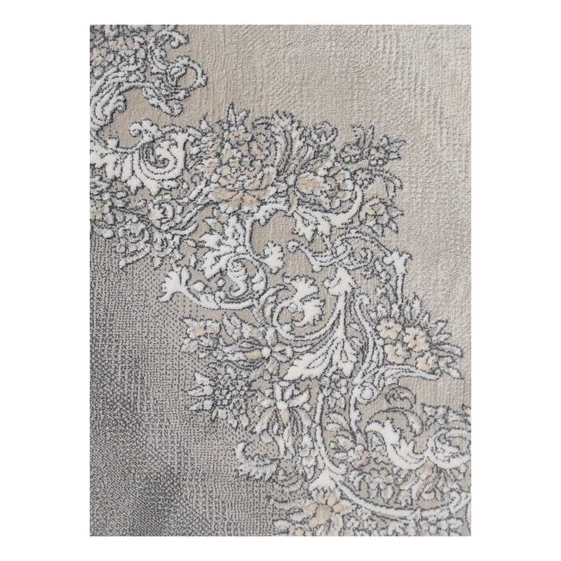 فرش ماشینی 700 شانه فرش مشهد زمینه و حاشیه طوسی کد 723502