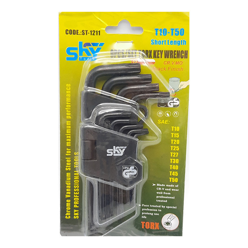 مجموعه 9 عددی آچار الن ستاره ای اسکای مدل ST-1211