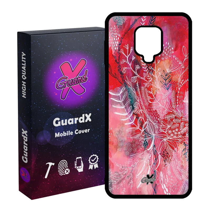 کاور گارد ایکس طرح گل مدل Glass10282 مناسب برای گوشی موبایل سامسونگ Redmi Note 9S / Note 9 Pro / Note 9 Pro Max