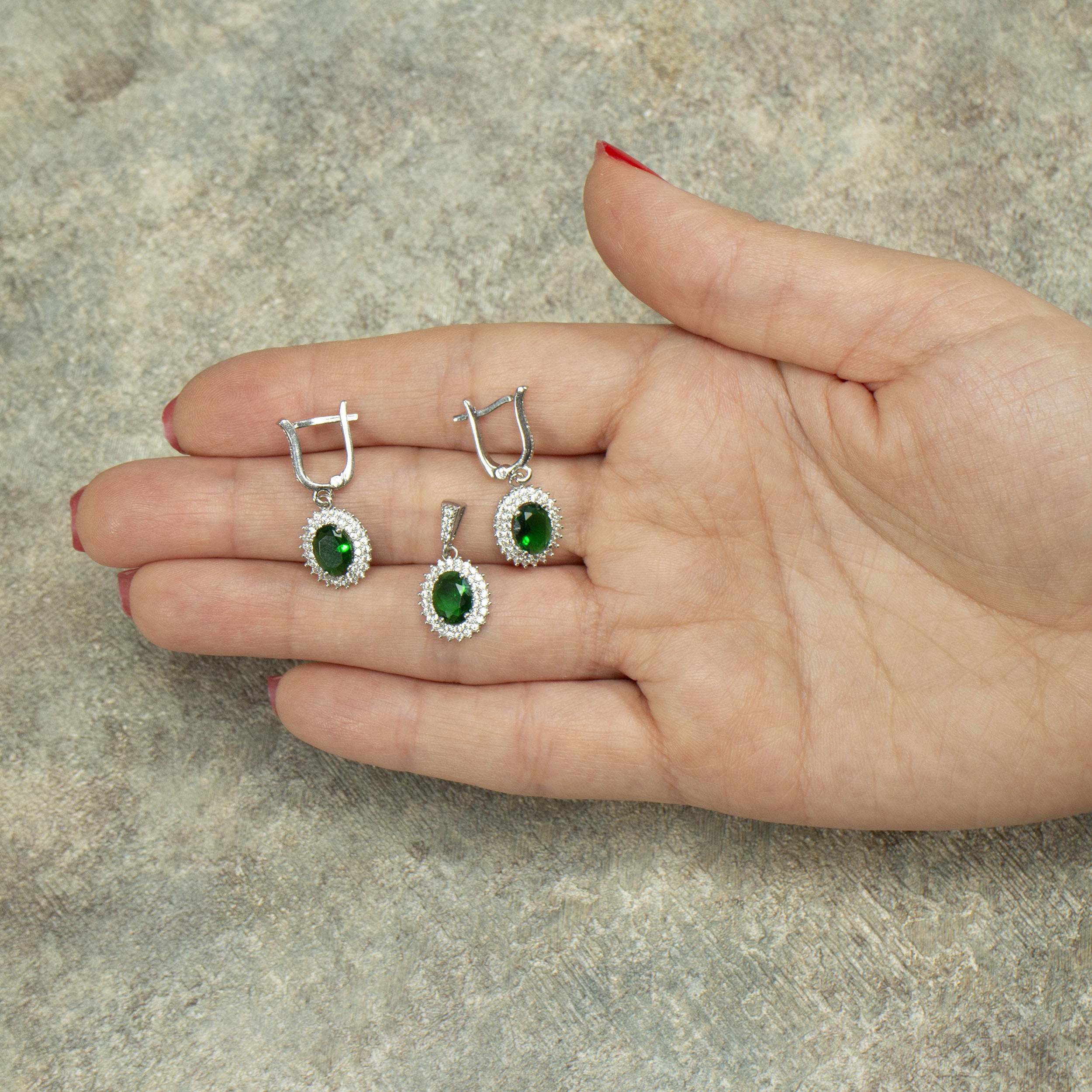 نیم ست نقره زنانه مدل AVN-N223