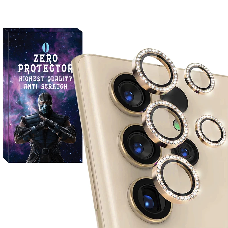 محافظ لنز رینگی دوربین زیرو مدل Diamond-Ring مناسب برای گوشی موبایل سامسونگ Galaxy S23 Ultra