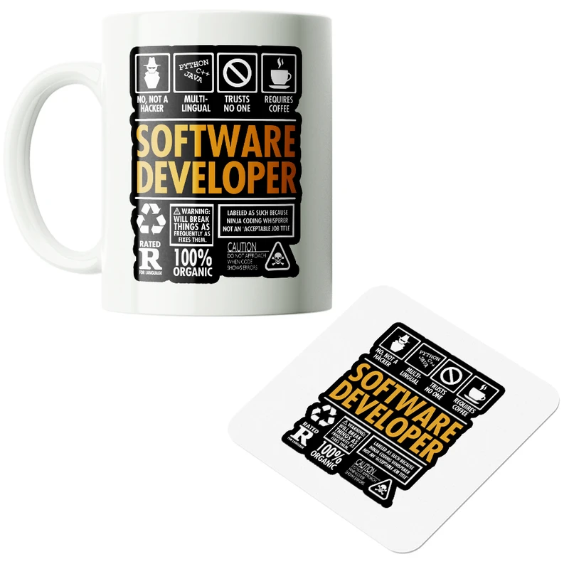 ماگ پاد آفرین مدل کدنویسی برنامه نویسی مهندس کامپیوتر نرم افزار کدینگ کد PZ044 به همراه زیرلیوانی