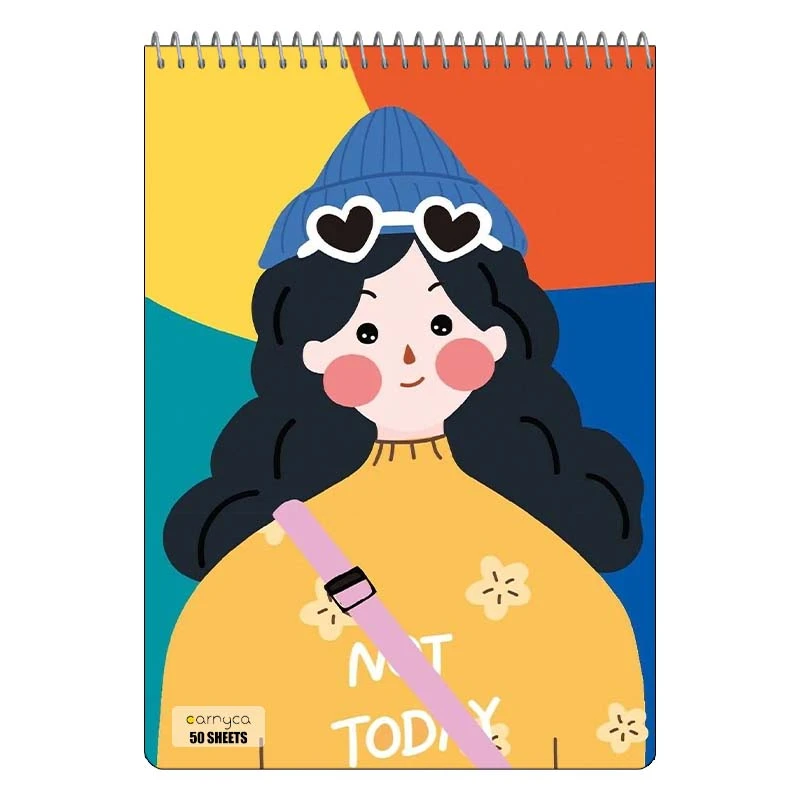 دفتر نقاشی 50 برگ سیمی کارنیکا طرح دختر مینیمال Minimalist Girl کد 95248