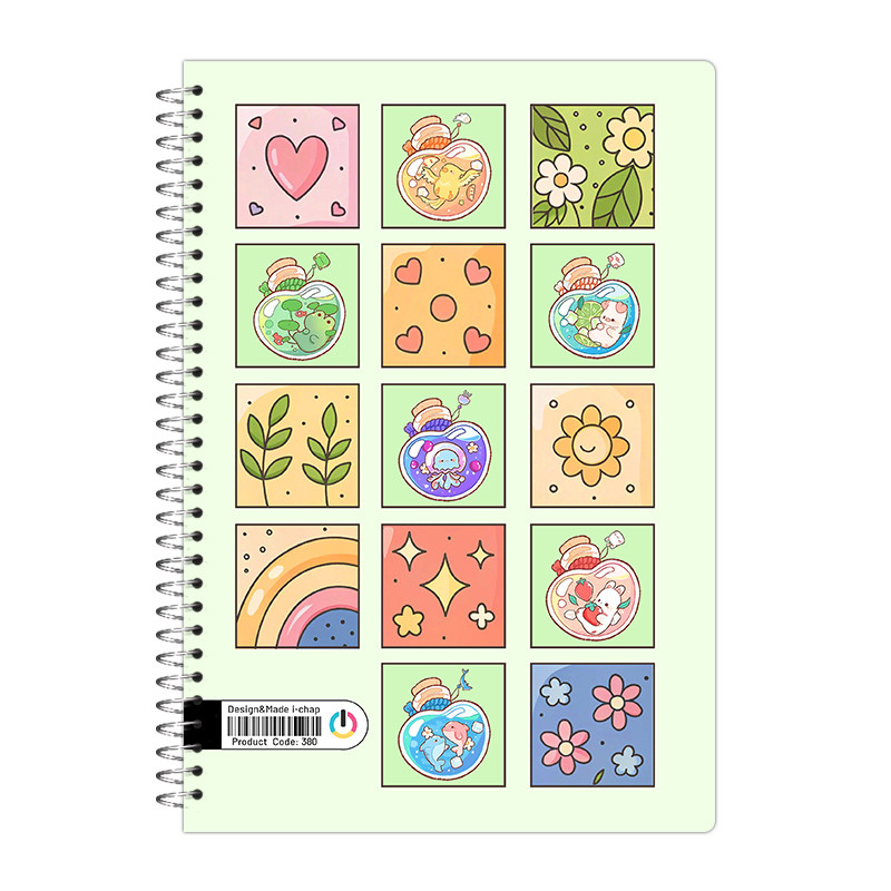 دفتر مشق 60 برگ آی چاپ مدل پاستیلی کیوت کد 380