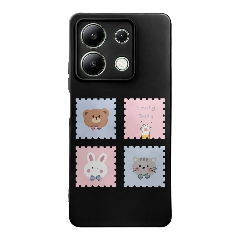 کاور قاب گارد طرح گربه خرس خرگوش کد a8765 مناسب برای گوشی موبایل شیائومی Redmi Note 13 4G