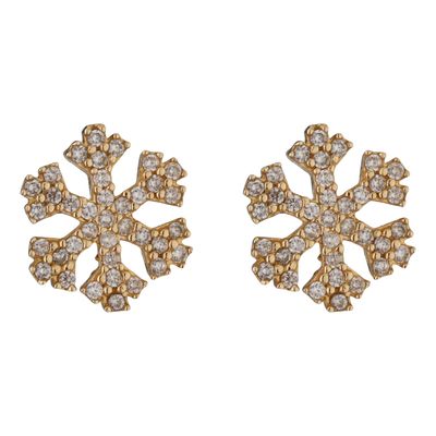 گوشواره طلا 18 عیار زنانه تاج مدل G501 دونه برف