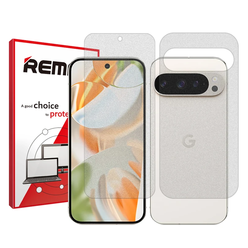 محافظ صفحه نمایش مات ریمکس مدل Resistant مناسب برای گوشی موبایل گوگل Pixel 9 Pro به همراه محافظ پشت گوشی