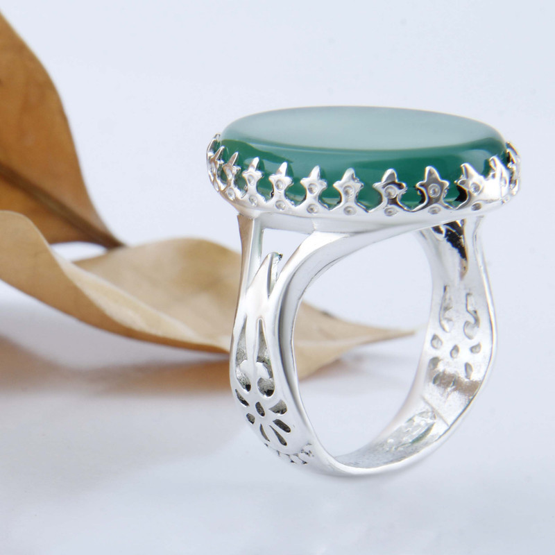 انگشتر نقره مردانه بازرگانی میلادی مدل رکاب دستساز عقیق سبز کد AM_4351 انگشتر نقره مردانه بازرگانی میلادی مدل رکاب دستساز عقیق سبز کد AM_4351