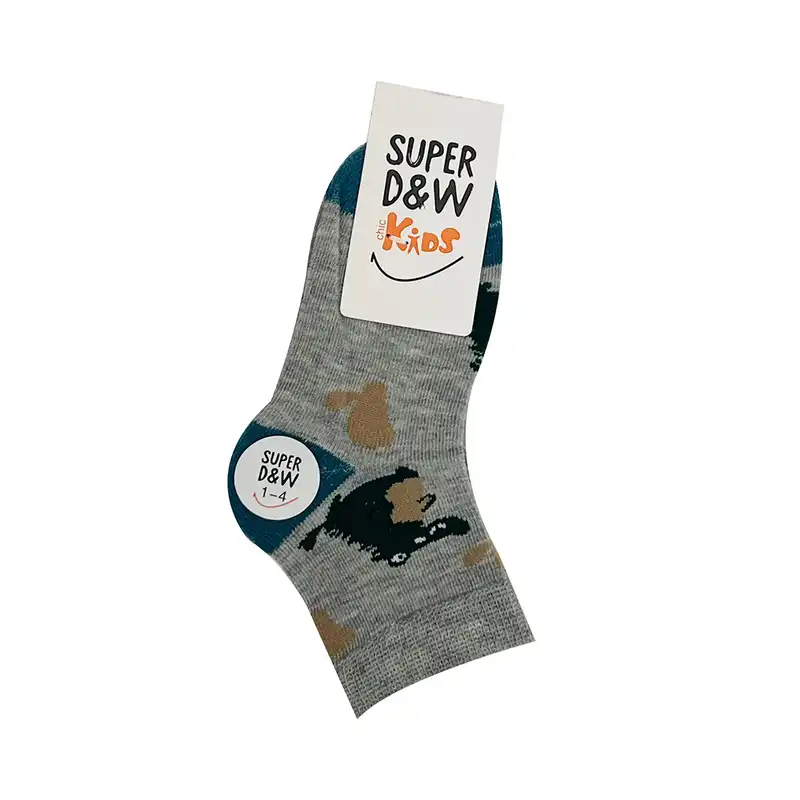 جوراب ساق بلند بچگانه مدل حیوانات جنگل بسته دو عددی