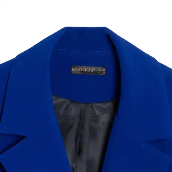 کت زنانه برنس مدل آدنا رنگ آبی کاربنی